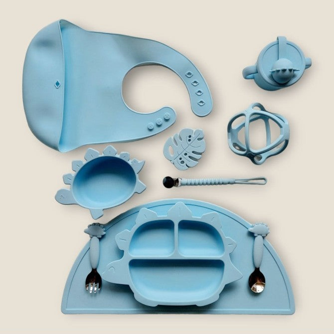 Set pappa dinosauro azzurro