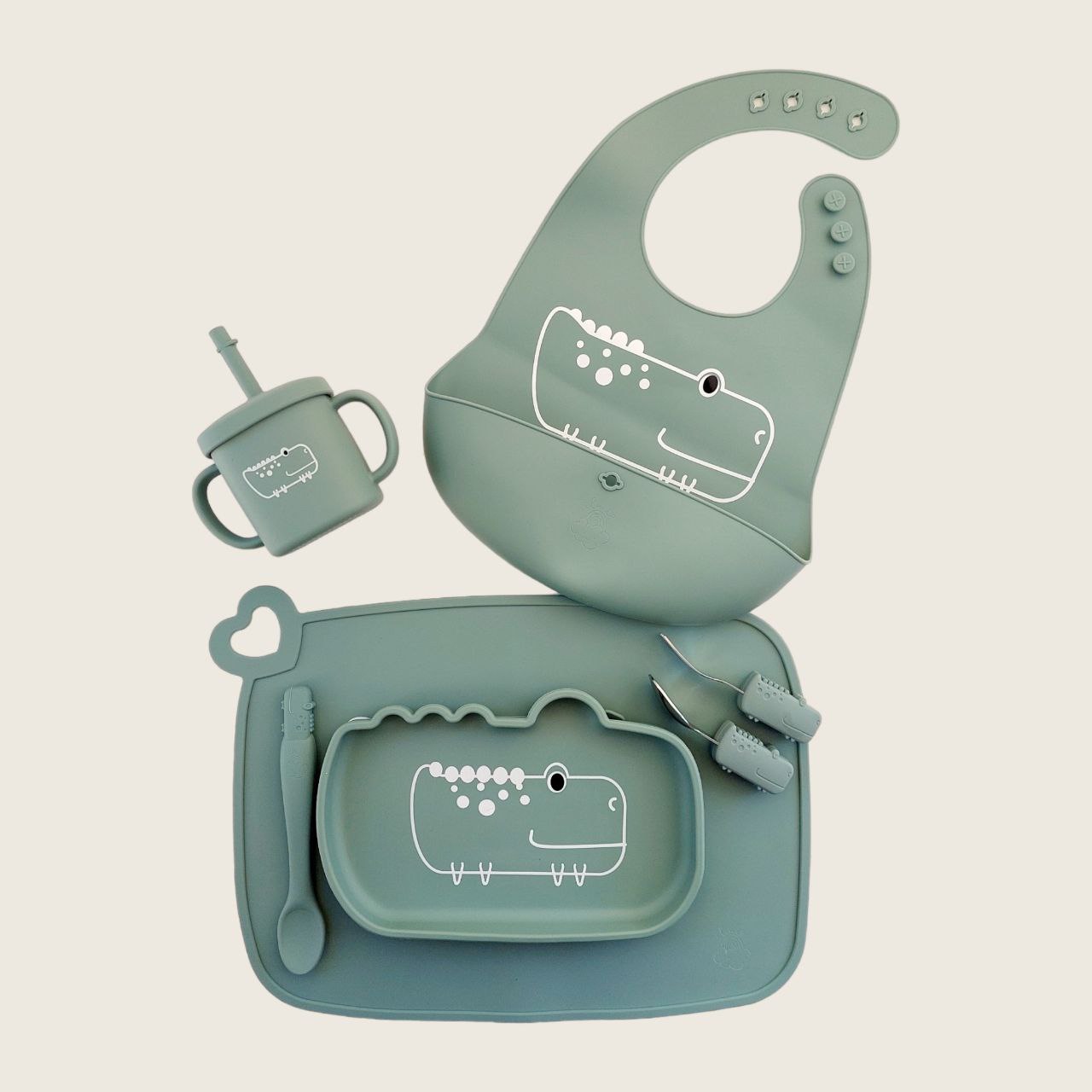 Set pappa coccodrillo azzurro polvere