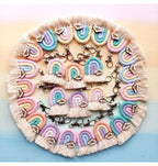 Portachiavi arcobaleno macramè